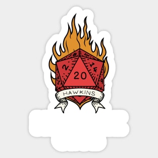 Hellfire Club - Black - D20 on Fire - Hawkins Sticker